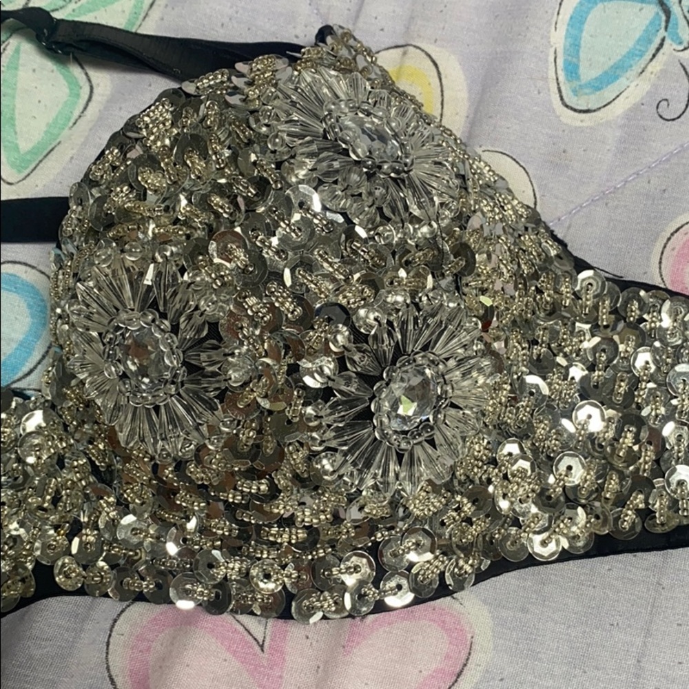 Lightly worn glitter bra